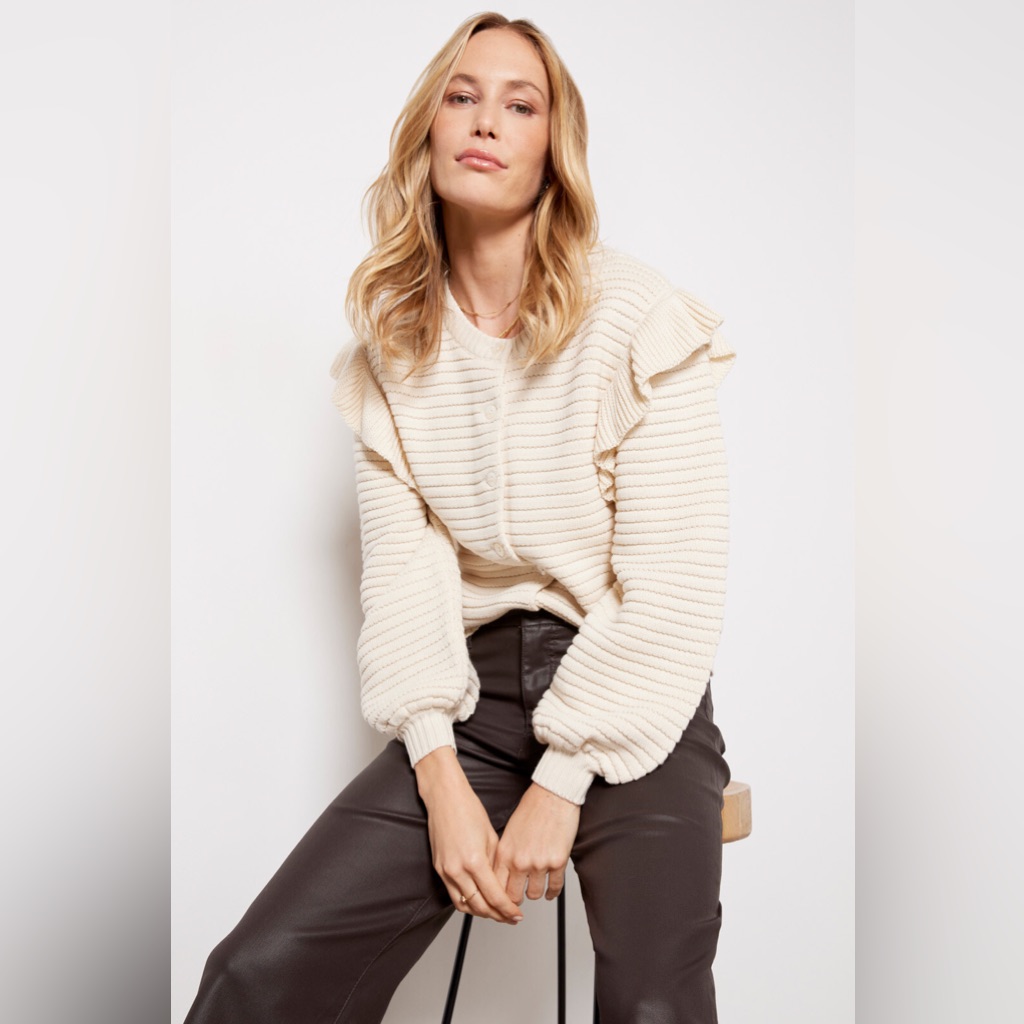 Cleobella Maelle Ruffle Organic Cotton Cardigan